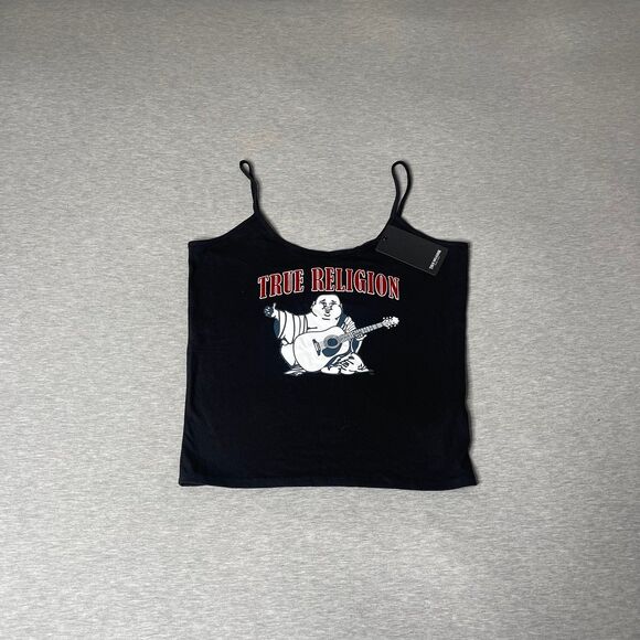 True Religion Women’s Vintage Buddha Logo Baby Cami Tank Top - Picture 7 of 7